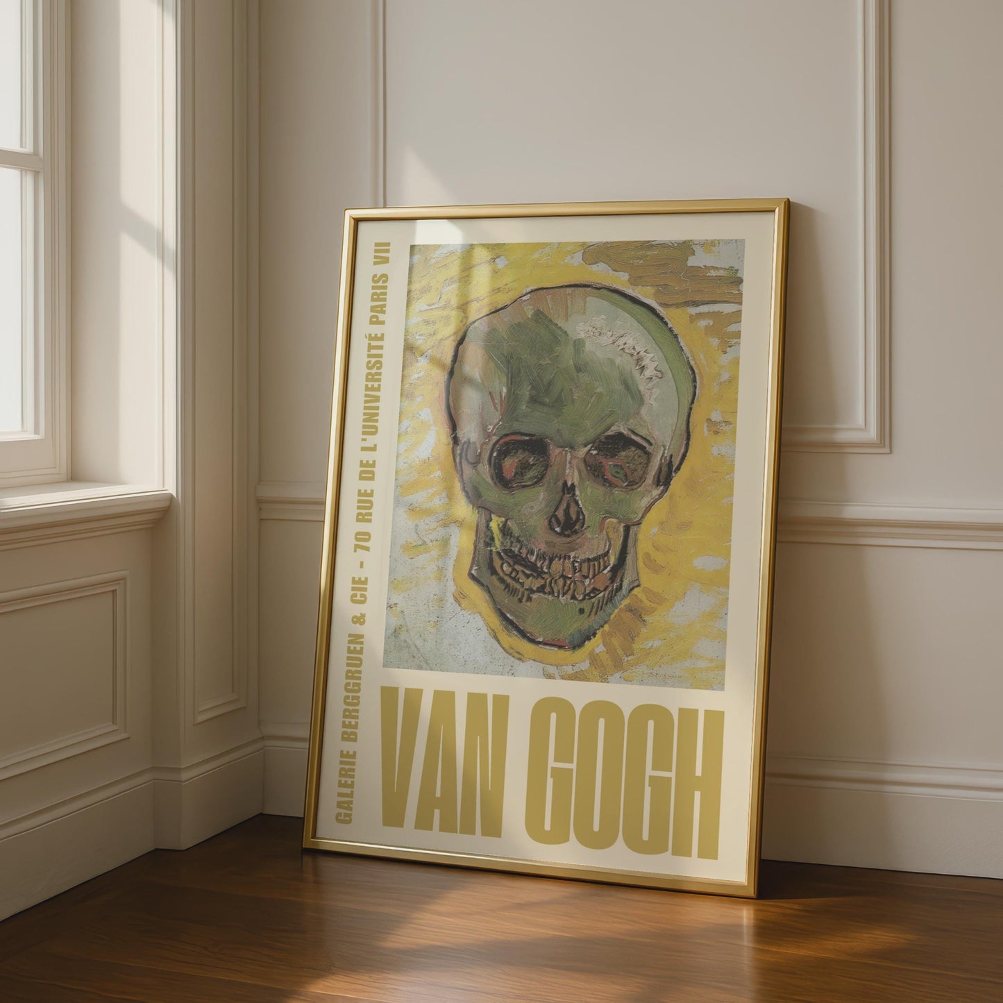 Van Gogh Skull Poster, Gallery Berggruen Paris Exhibition Print, Vintage Art