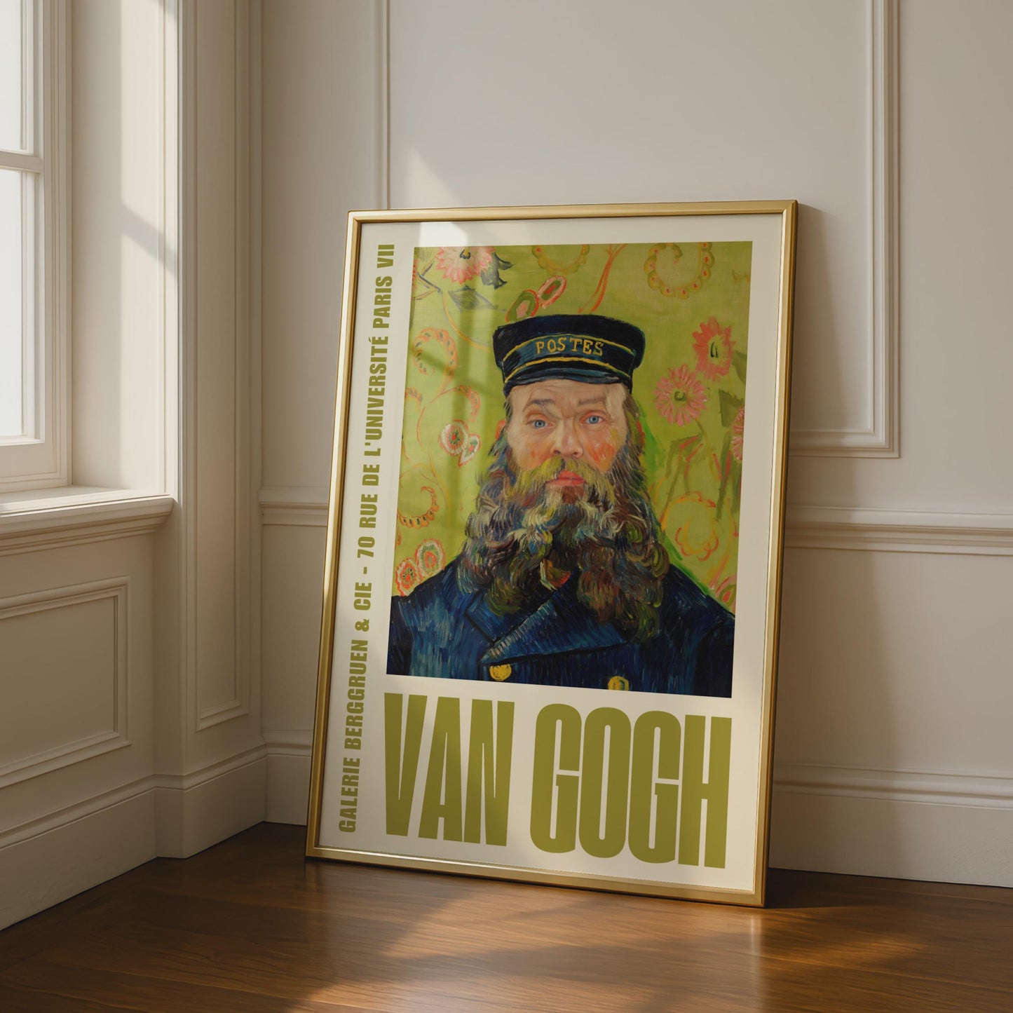 Van Gogh Postman Portrait Print, Galerie Berggruen Paris Exhibition Poster Wall Art