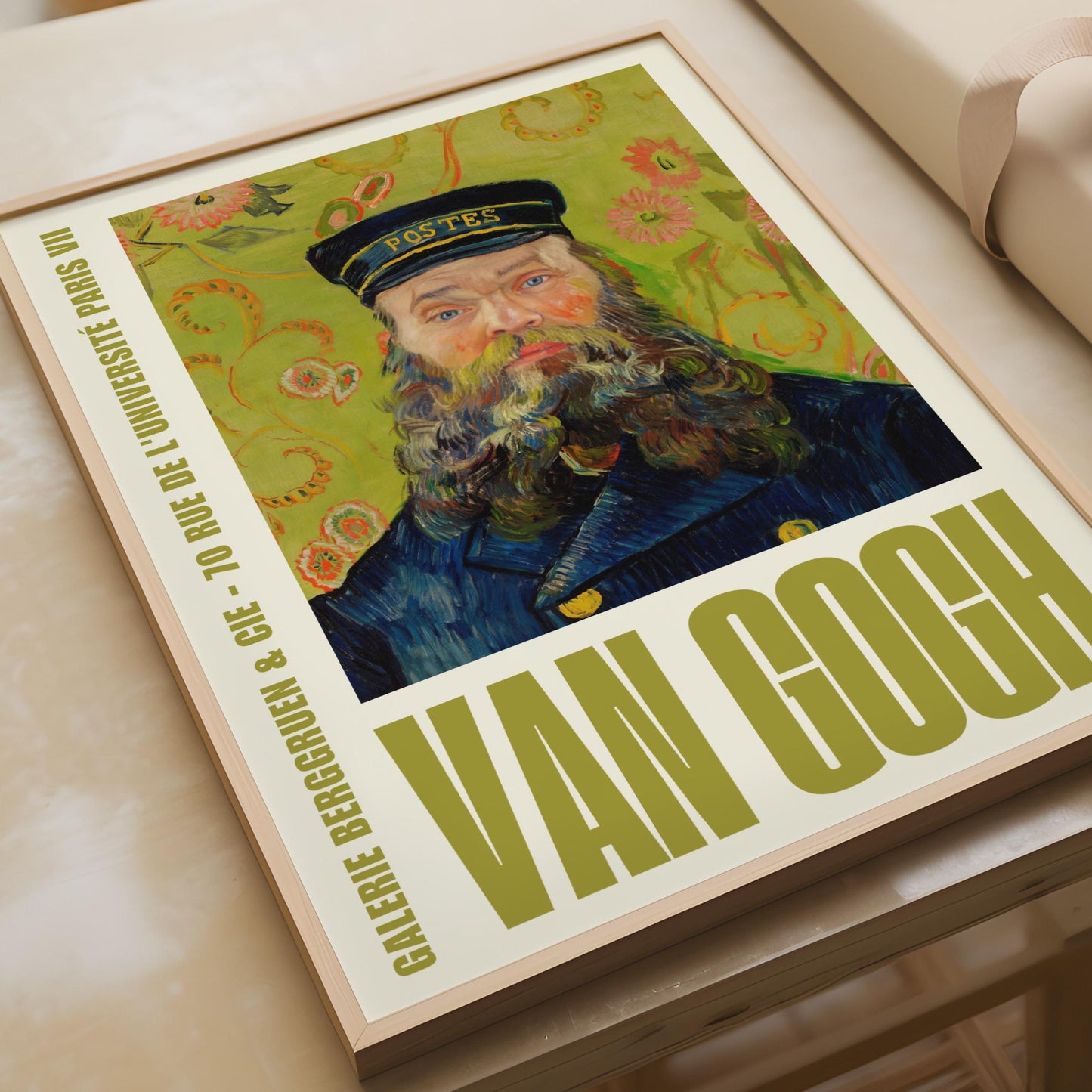 Van Gogh Postman Portrait Print, Galerie Berggruen Paris Exhibition Poster Wall Art