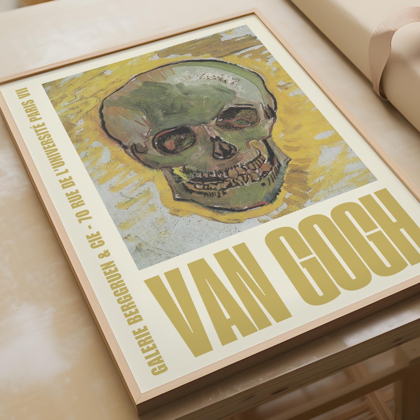 Van Gogh Skull Poster, Gallery Berggruen Paris Exhibition Print, Vintage Art