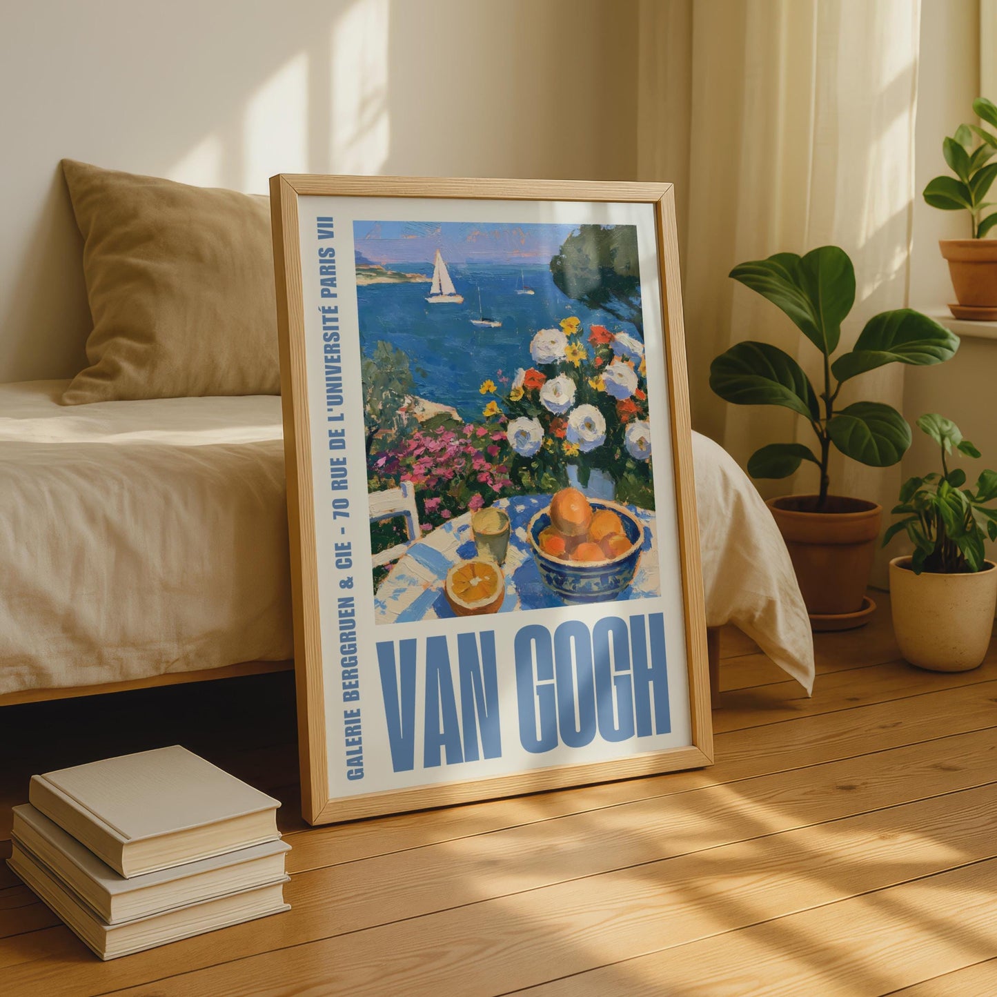 Van Gogh Gallery Exhibition Poster, Galerie Berggruen Paris, Coastal Floral Wall Art Print
