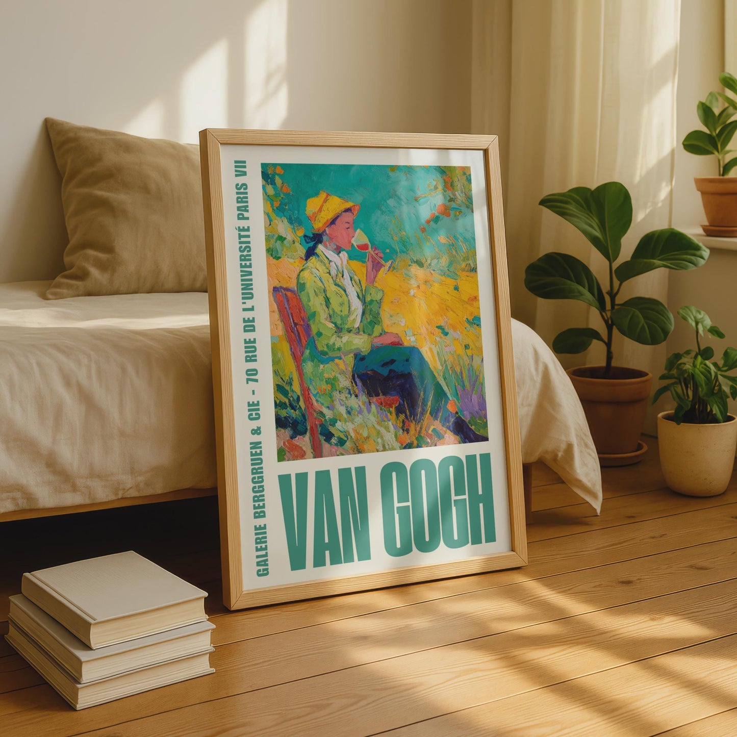 Van Gogh Exhibition Poster, Galerie Berggruen Paris, Woman in Garden Wall Art Print
