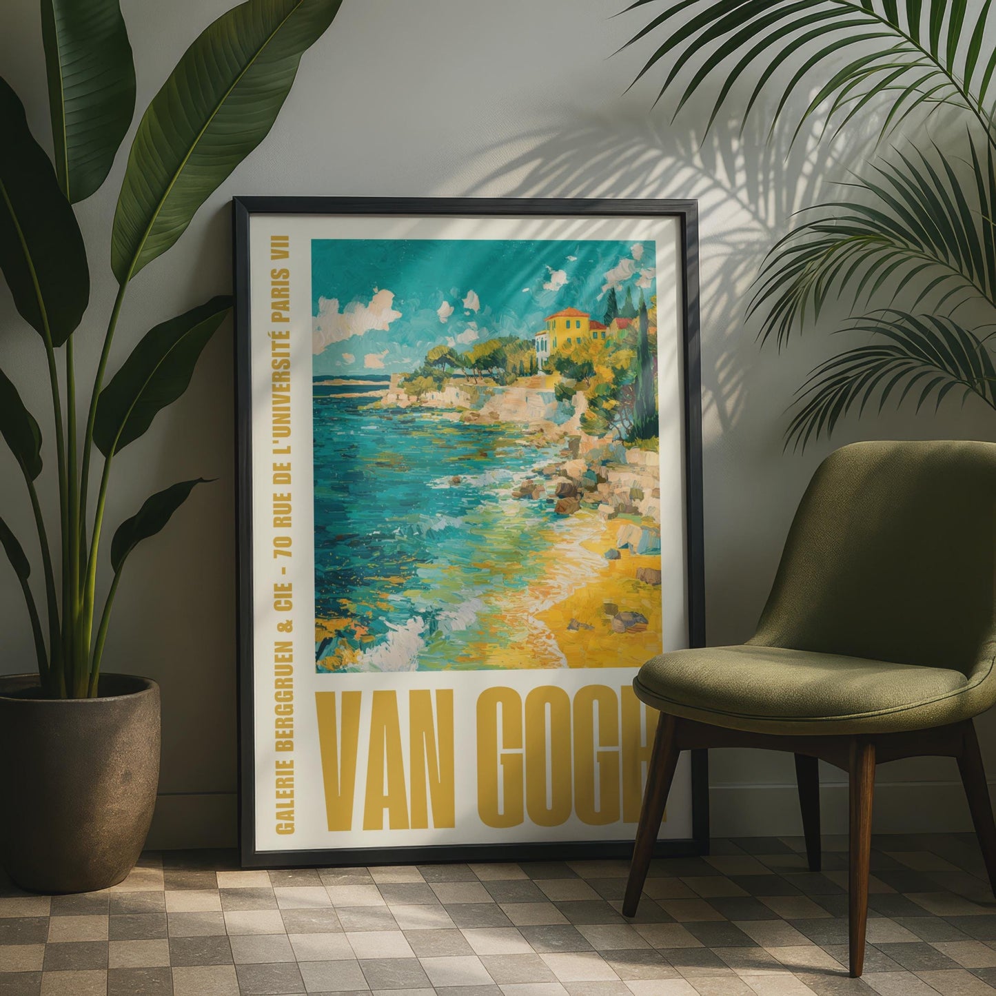 Van Gogh Exhibition Poster, Galerie Berggruen Paris, Coastal Wall Art Print