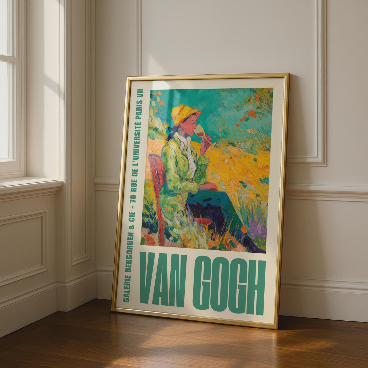 Van Gogh Exhibition Poster, Galerie Berggruen Paris, Woman in Garden Wall Art Print