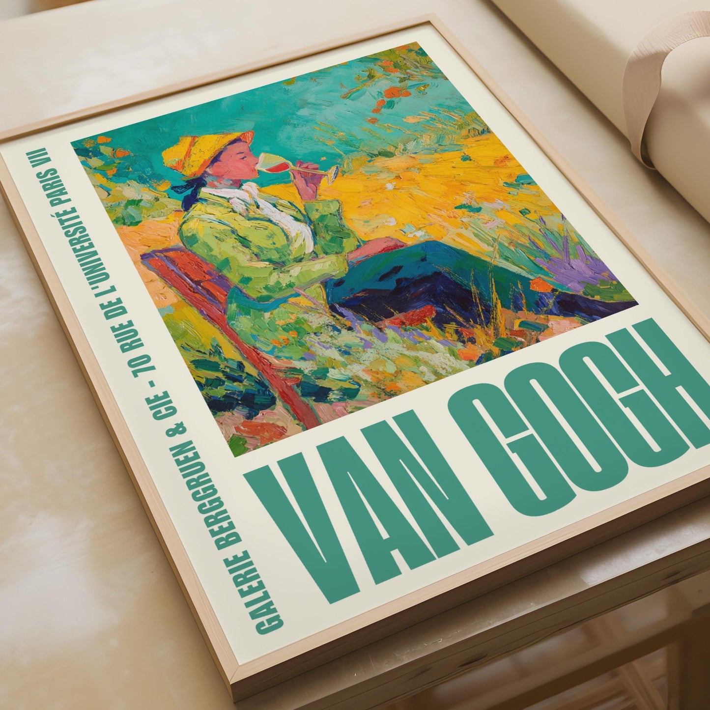 Van Gogh Exhibition Poster, Galerie Berggruen Paris, Woman in Garden Wall Art Print